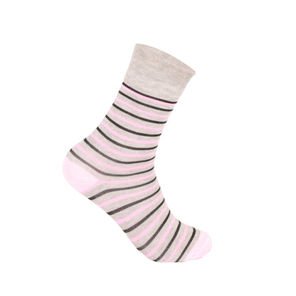 Ladies Non Elastic Diabetic Socks - Stripes/Diamond (12 Pairs)