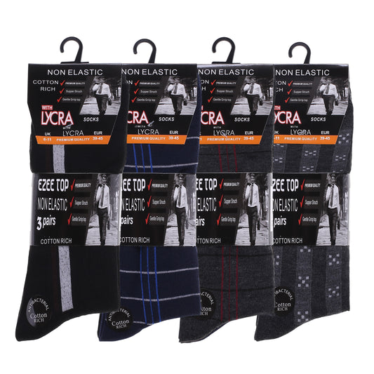 Mens Non Elastic Diabetic Socks - Formal (12 Pairs)