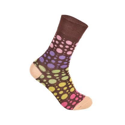 Ladies Non Elastic Diabetic Socks - Hearts/Polka Dot Pattern (12 Pairs)