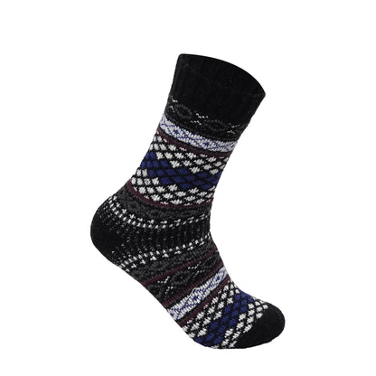 Mens Merino Lambs Wool Socks - Nordic Knit (12 Pairs)