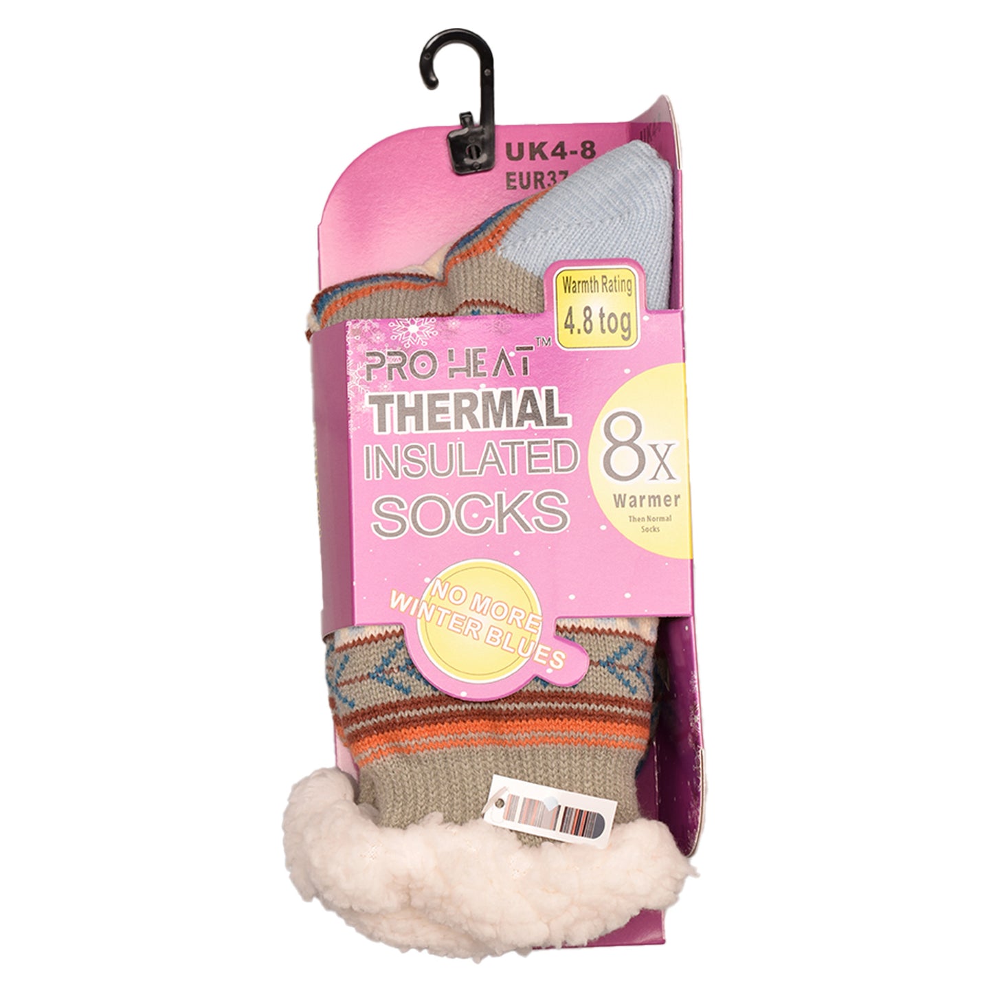 Ladies 4.8 TOG Cosy Slipper Socks - Tribal Knit