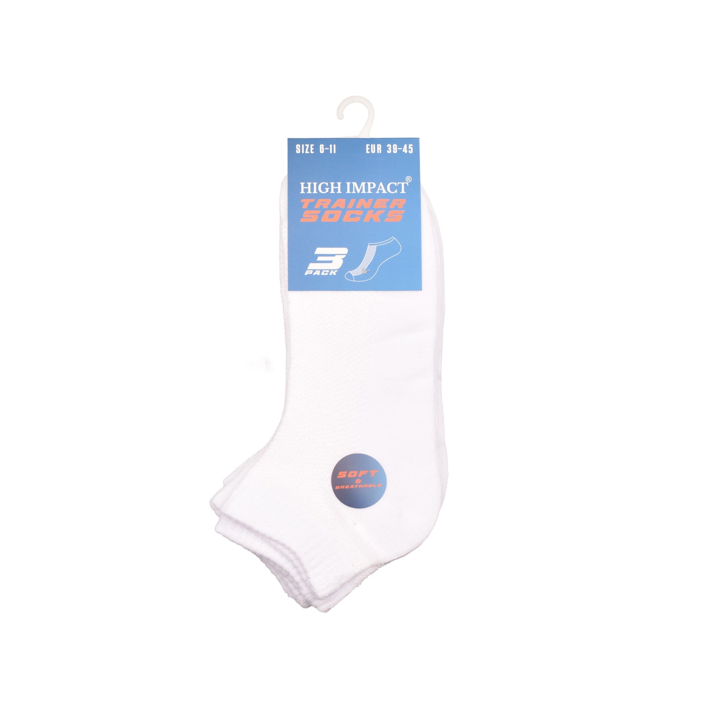 Mens Trainer Socks - Plain White (12 Pairs)