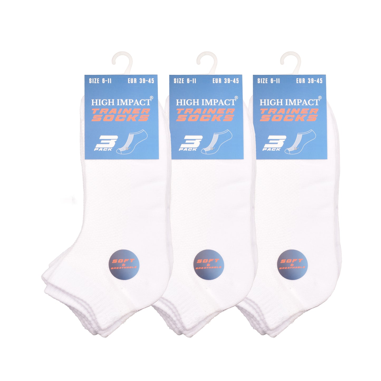 Mens Trainer Socks - Plain White (12 Pairs)