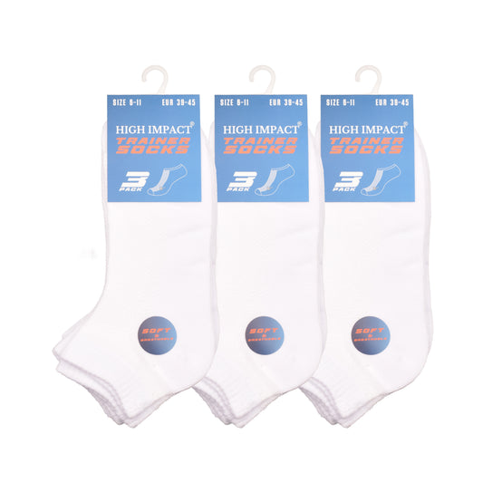 Mens Trainer Socks - Plain White (12 Pairs)