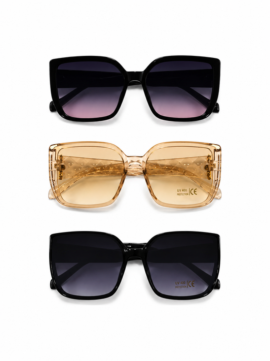 Oversized Square Shaped Sunglasses - LSG-22 (12 Units)