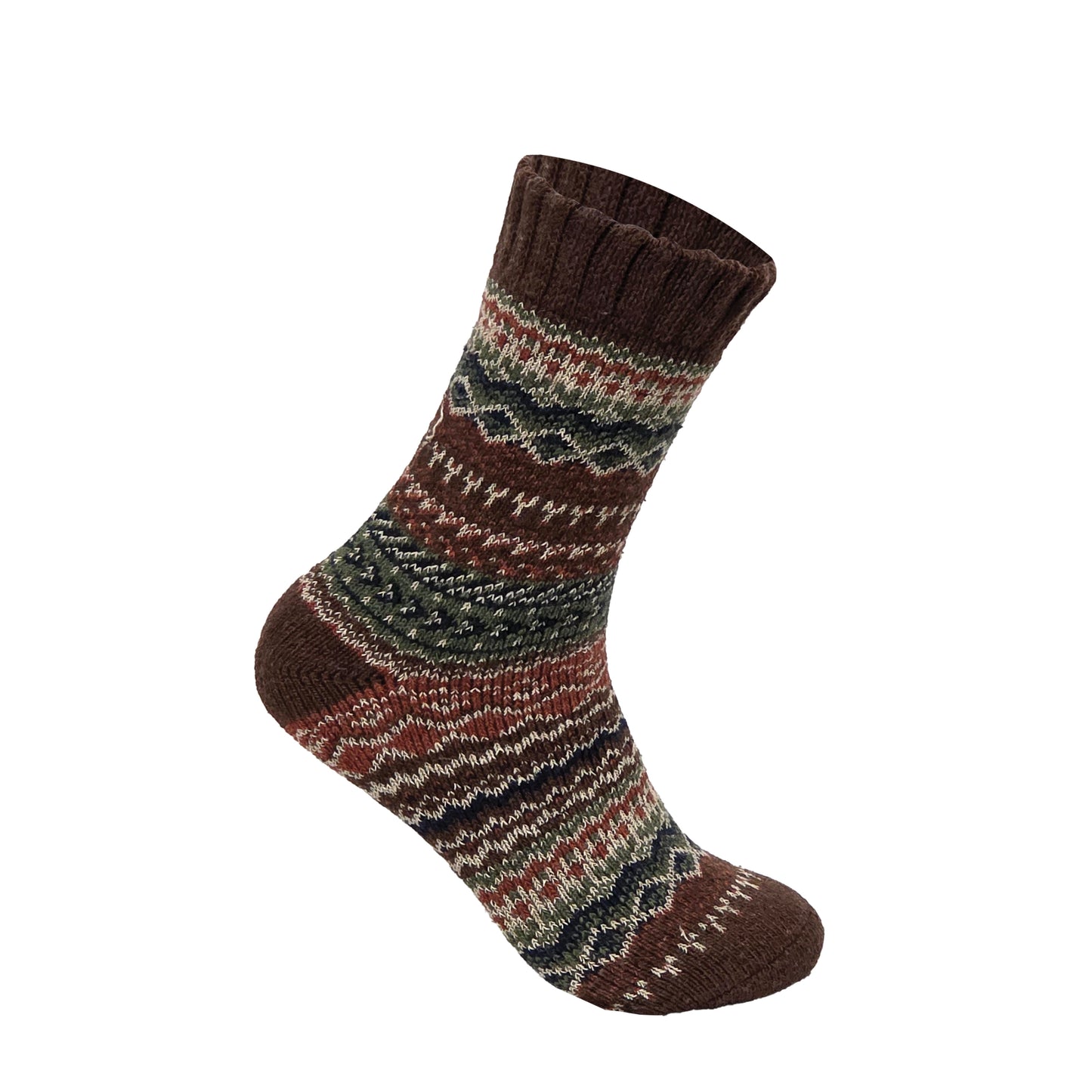 Mens Merino Lambs Wool Socks - Fair Isle (12 Pairs)