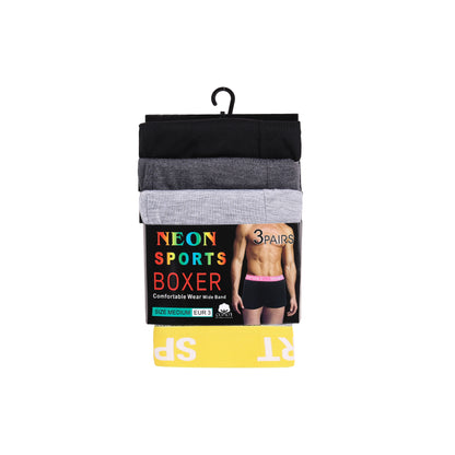 High Impact Men's Boxer Shorts with Neon Sport Waistband