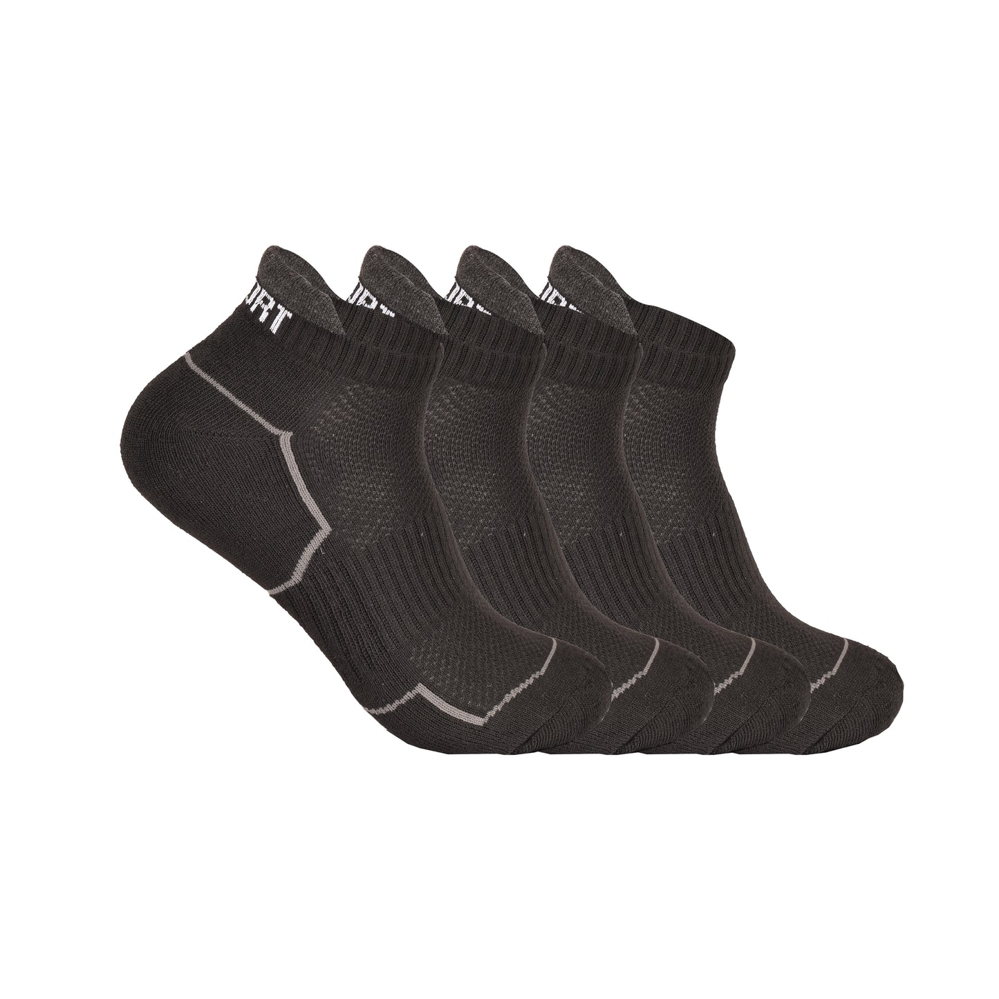 Mens Cushioned Trainer Socks - Black Sport (12 Pairs)