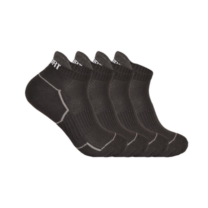 Mens Cushioned Trainer Socks - Black Sport (12 Pairs)