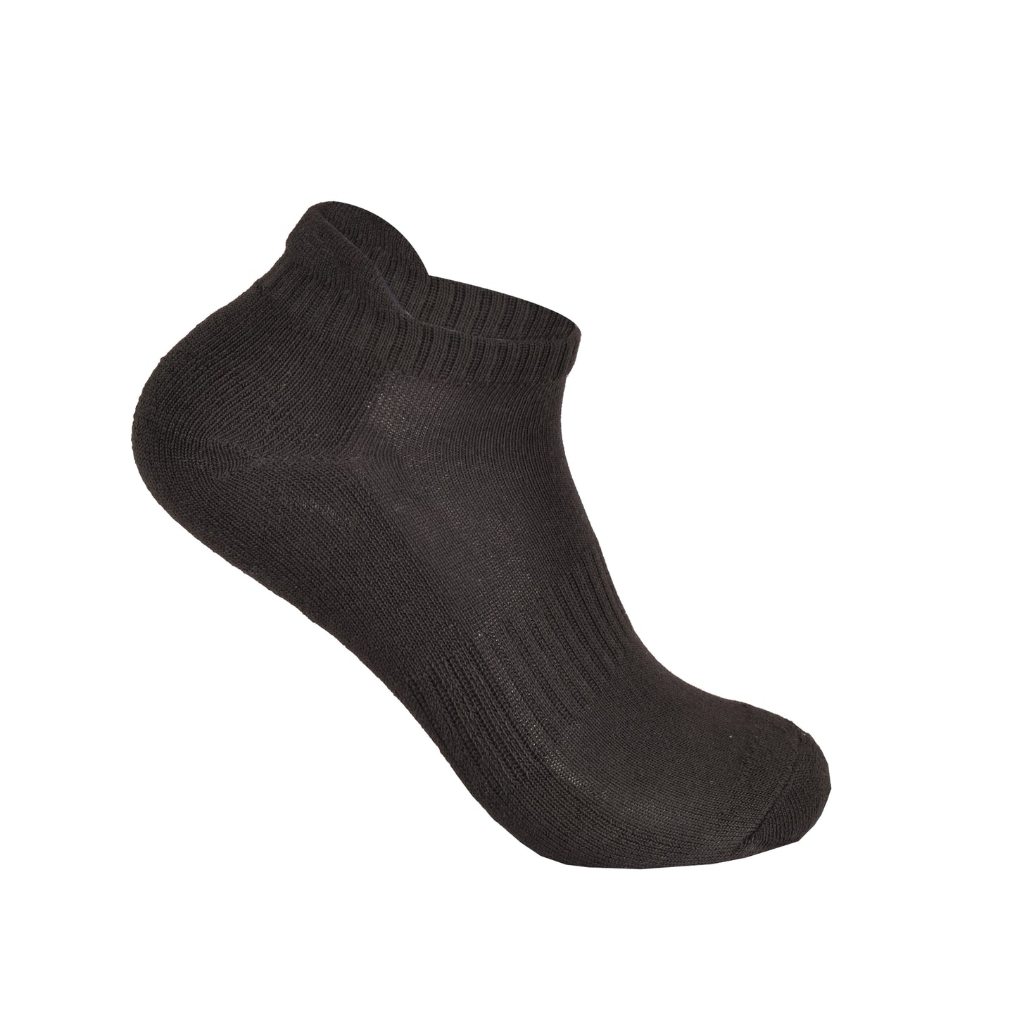 Ladies Cushioned Trainer Socks - Black (12 Pairs)