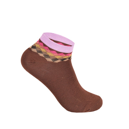 Mens Trainer Socks - Assorted Diamond Pattern (12 Pairs)