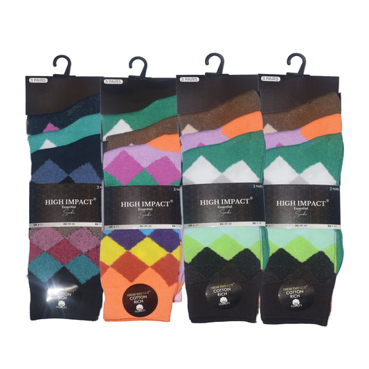 Mens Dress Socks - Classic Argyle Pattern (12 Pairs)