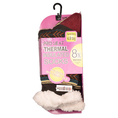 Ladies 4.8 TOG Cosy Slipper Socks - Tribal Knit