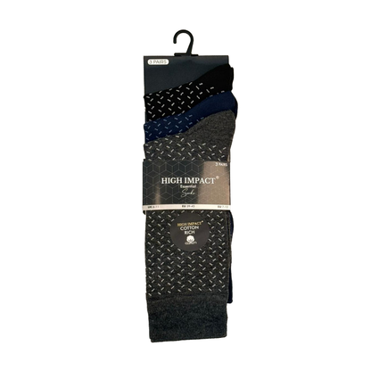 Mens Dress Socks - Geometric Diamond & Micro-Dash Pattern (12 Pairs)