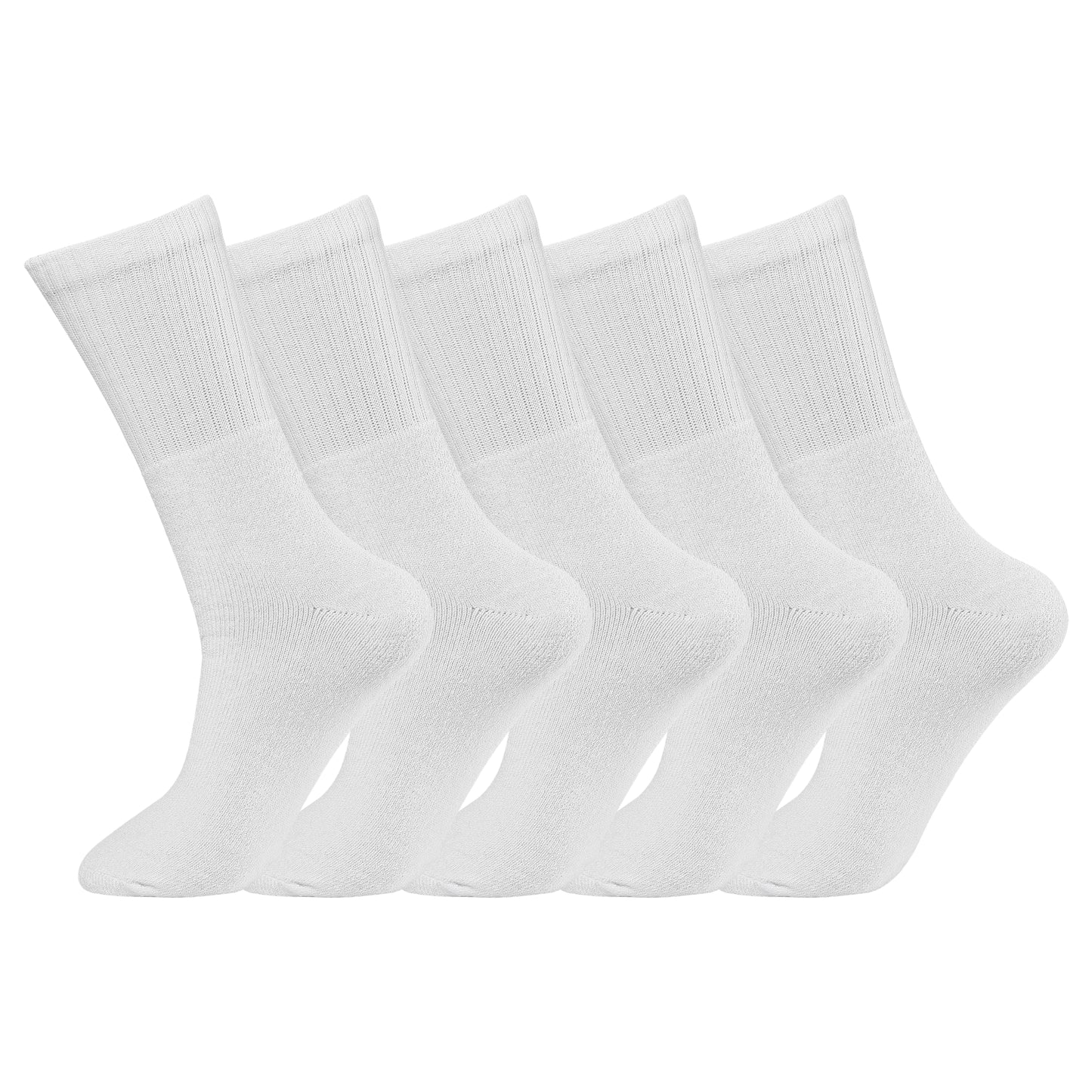 Mens 5 Pair Pair Sport Socks - Plain White (30 Pairs)