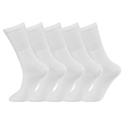 Mens 5 Pair Pair Sport Socks - Plain White (30 Pairs)