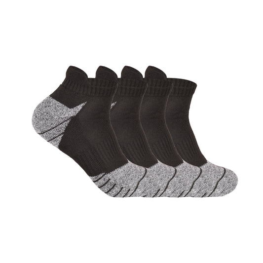 Mens Cushioned Trainer Socks - Black/Grey (12 Pairs)