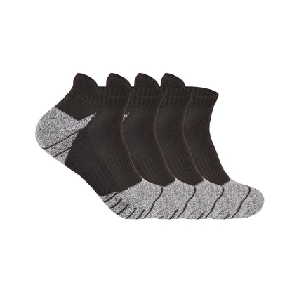 Mens Cushioned Trainer Socks - Black/Grey (12 Pairs)