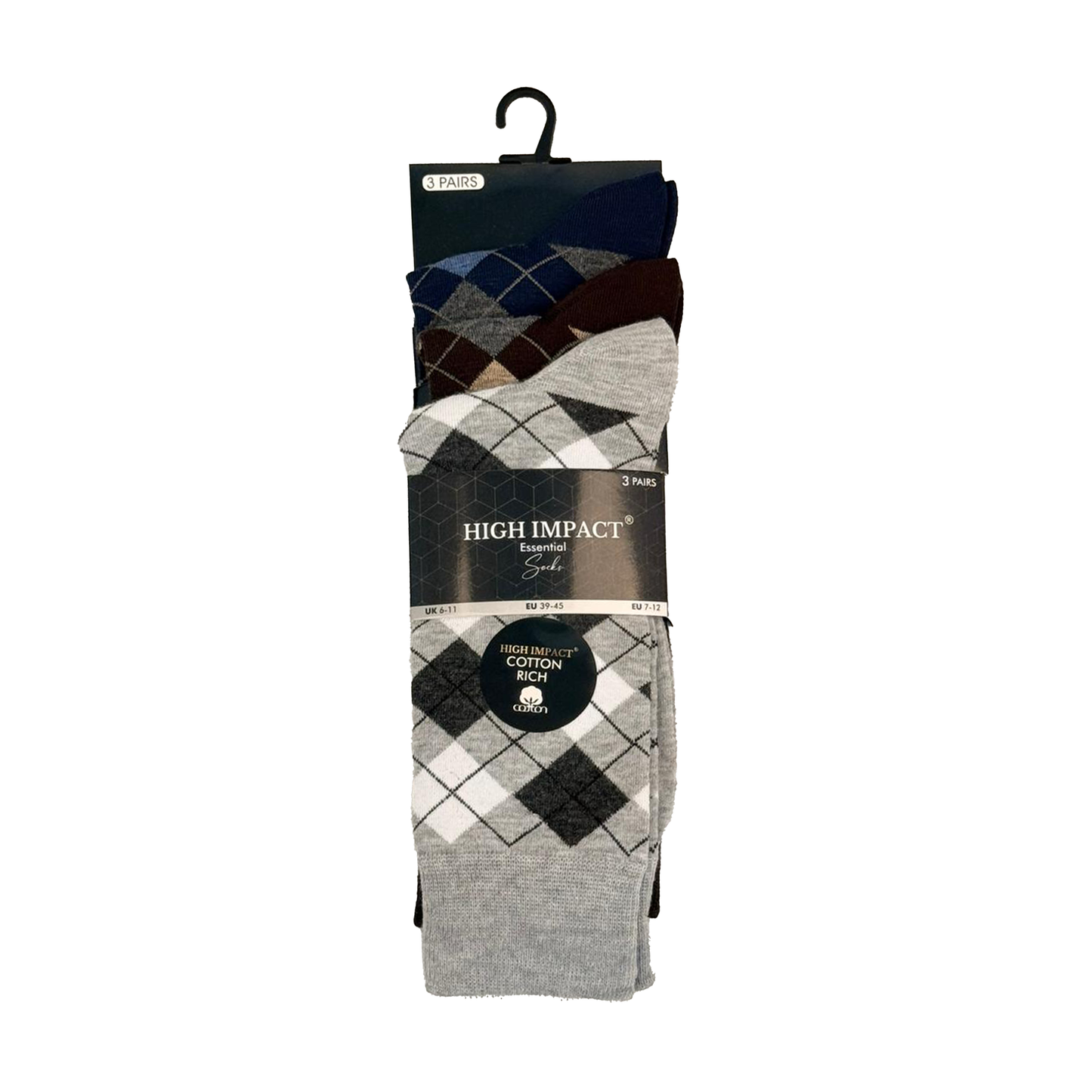 Mens Dress Socks - Argyle Diamond Pattern (12 Pairs)