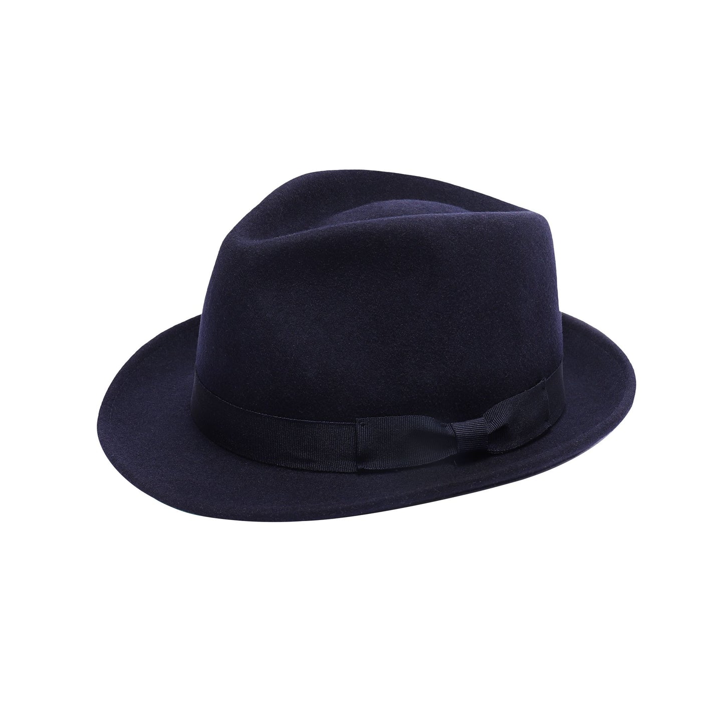 Premium Australian Wool Crushable Trilby Hat - Navy Blue
