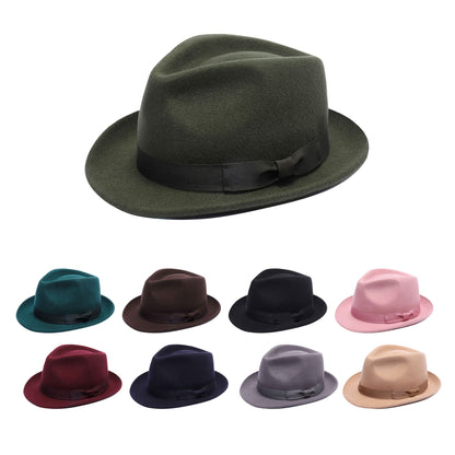Premium Australian Wool Crushable Trilby Hat - Red