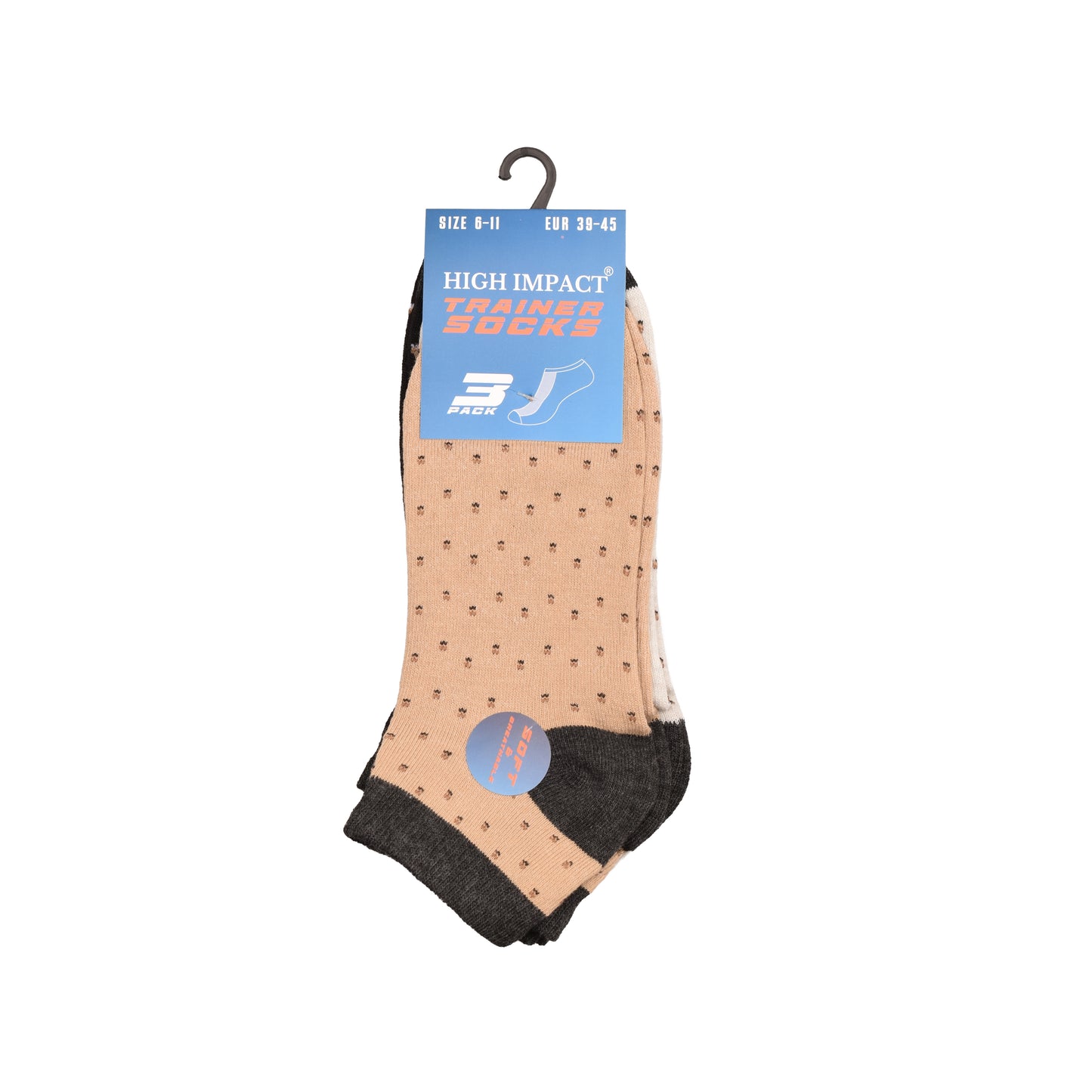 Mens Trainer Socks - Multi-Fleck Pattern (12 Pairs)