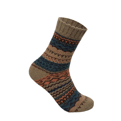 Mens Merino Lambs Wool Socks - Fair Isle (12 Pairs)