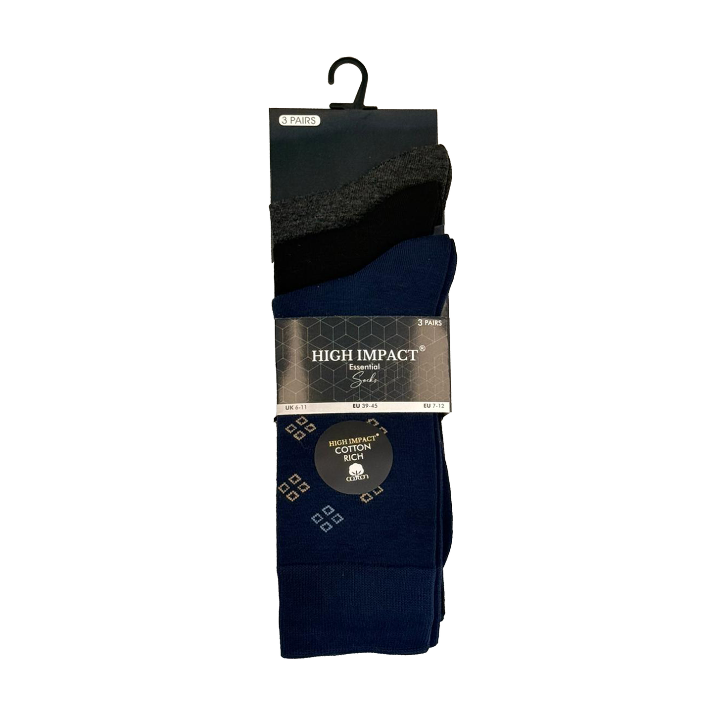 Mens Dress Socks - Geometric Diamond & Micro-Dash Pattern (12 Pairs)
