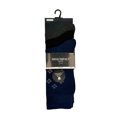 Mens Dress Socks - Geometric Diamond & Micro-Dash Pattern (12 Pairs)