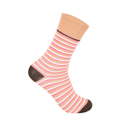 Ladies Non Elastic Diabetic Socks - Stripes/Diamond (12 Pairs)