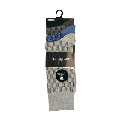 Mens Dress Socks - Checkered Pattern (12 Pairs)