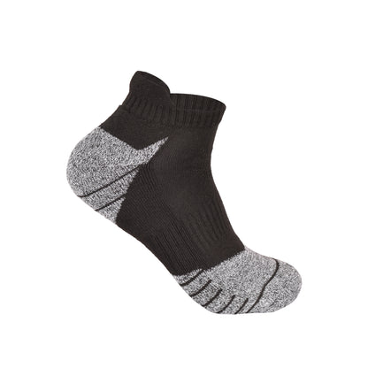 Mens Cushioned Trainer Socks - Black/Grey (12 Pairs)