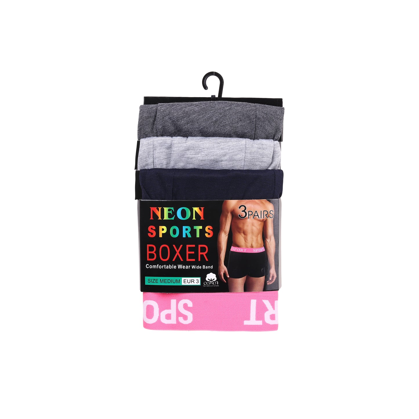 High Impact Men's Boxer Shorts with Neon Sport Waistband