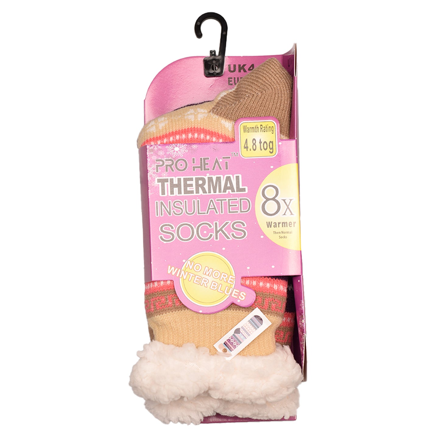 Ladies 4.8 TOG Cosy Slipper Socks - Bright Nordic & Fair Isle