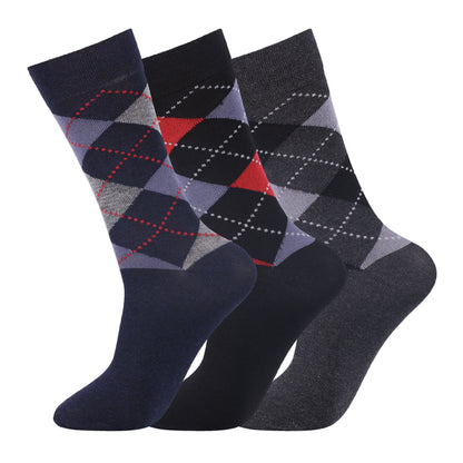 Mens Non Elastic Diabetic Socks - Bright Argyle (12 Pairs)