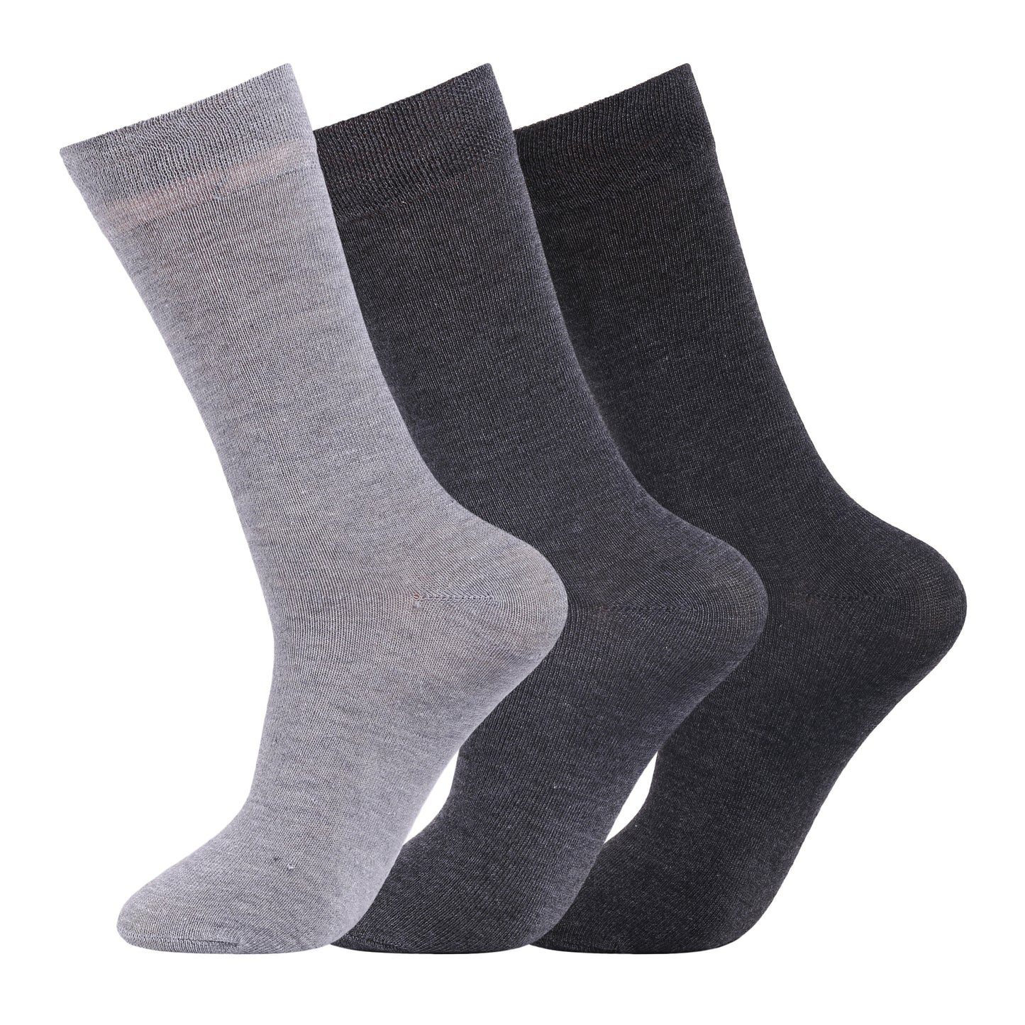 Mens Non Elastic Diabetic Socks - Plain Greys (12 Pairs)