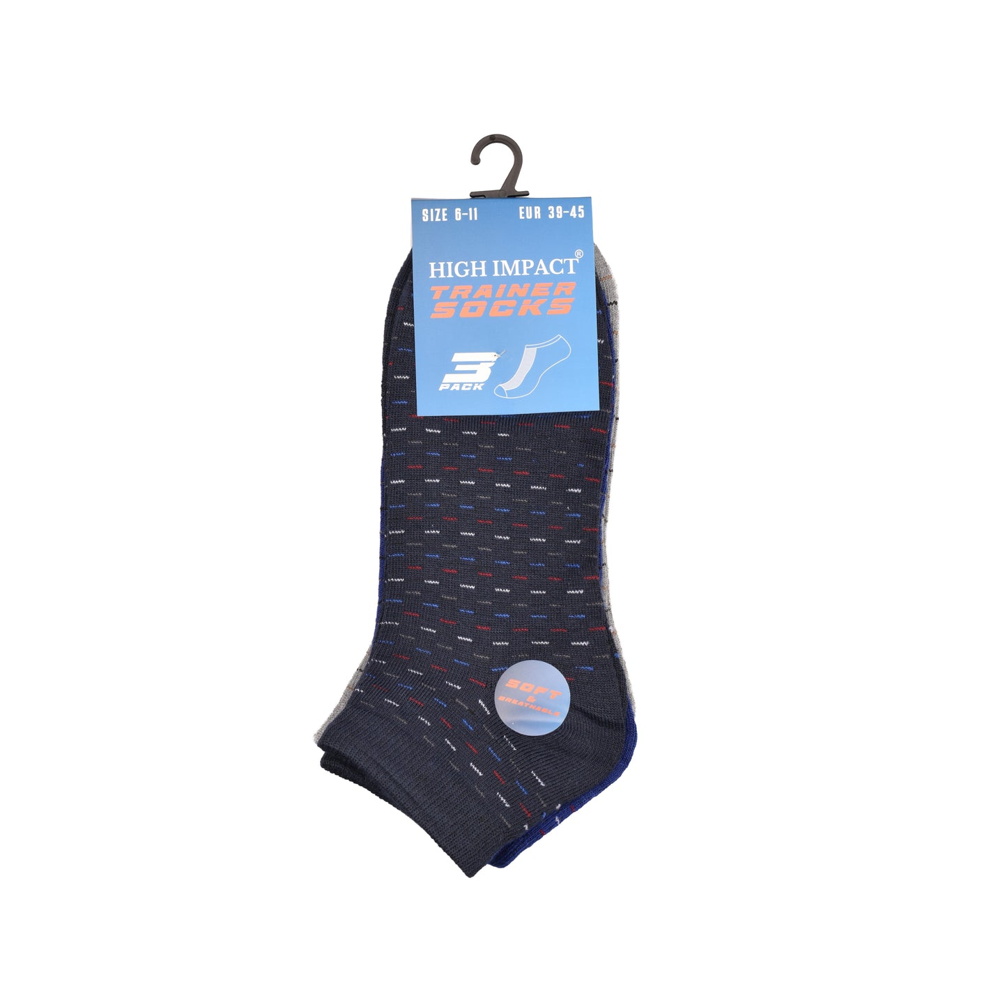 Mens Trainer Socks - Stitch Effect Pattern (12 Pairs)