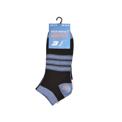 Mens Trainer Socks - Horizontal Stripe (12 Pairs)