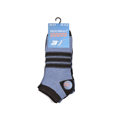 Mens Trainer Socks - Horizontal Stripe (12 Pairs)
