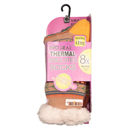 Ladies 4.8 TOG Cosy Slipper Socks - Tribal Knit