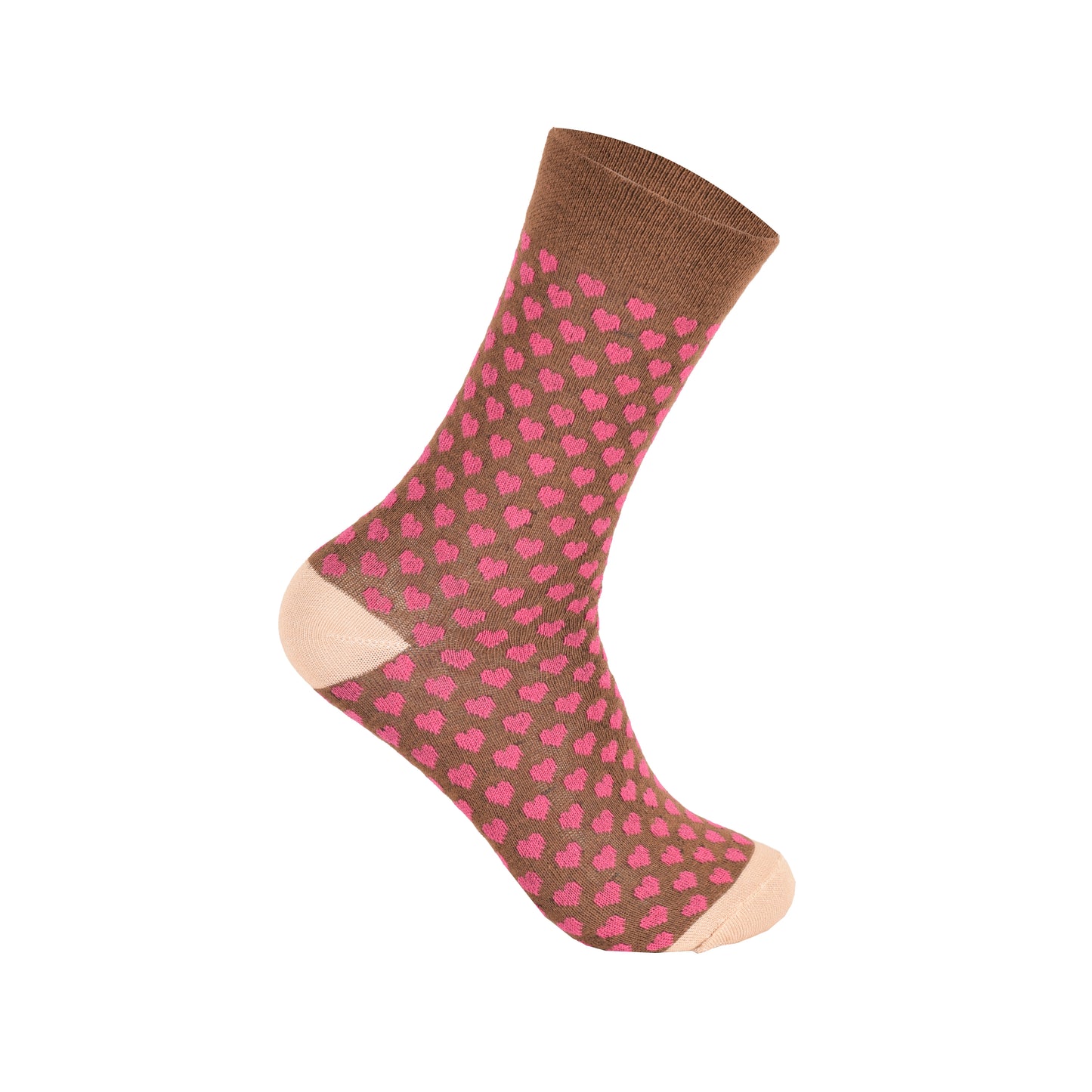 Ladies Non Elastic Diabetic Socks - Hearts/Polka Dot Pattern (12 Pairs)
