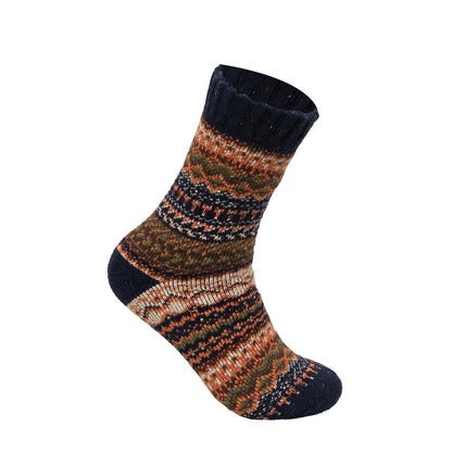 Mens Merino Lambs Wool Socks - Fair Isle (12 Pairs)