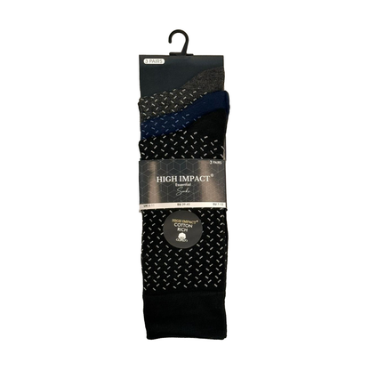Mens Dress Socks - Geometric Diamond & Micro-Dash Pattern (12 Pairs)