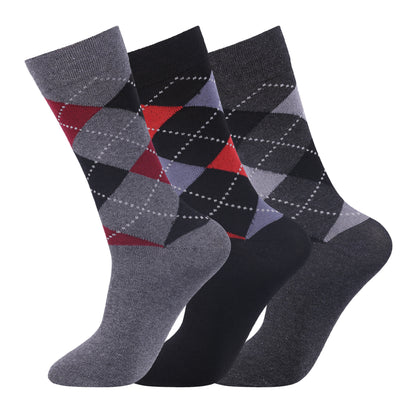Mens Non Elastic Diabetic Socks - Bright Argyle (12 Pairs)