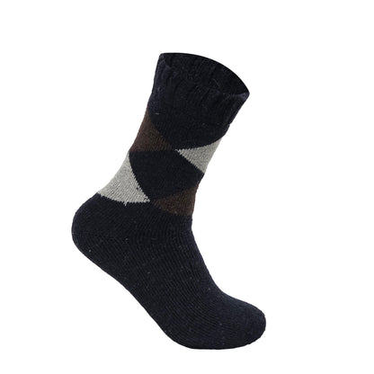 Mens Merino Lambs Wool Socks - Diamond (12 Pairs)
