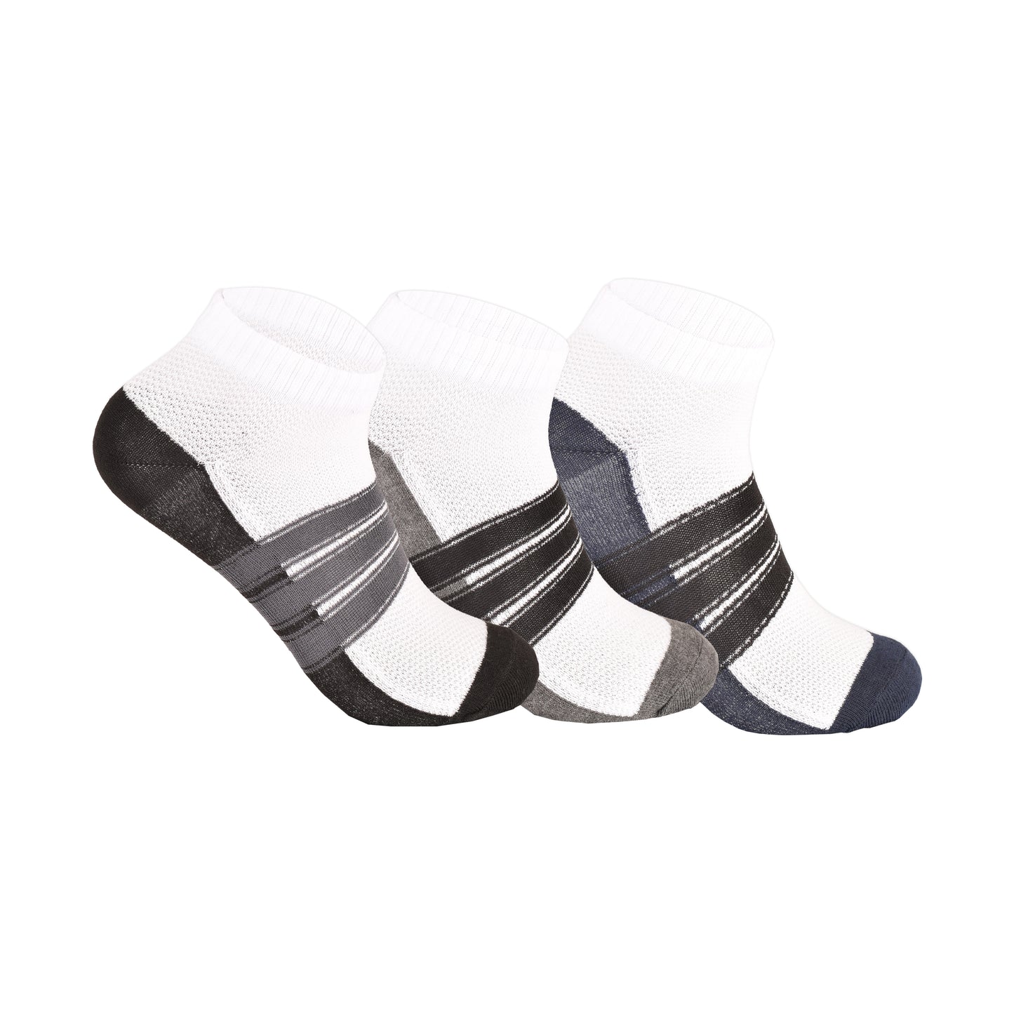 Mens Trainer Socks - Multi Stripe Pattern (12 Pairs)