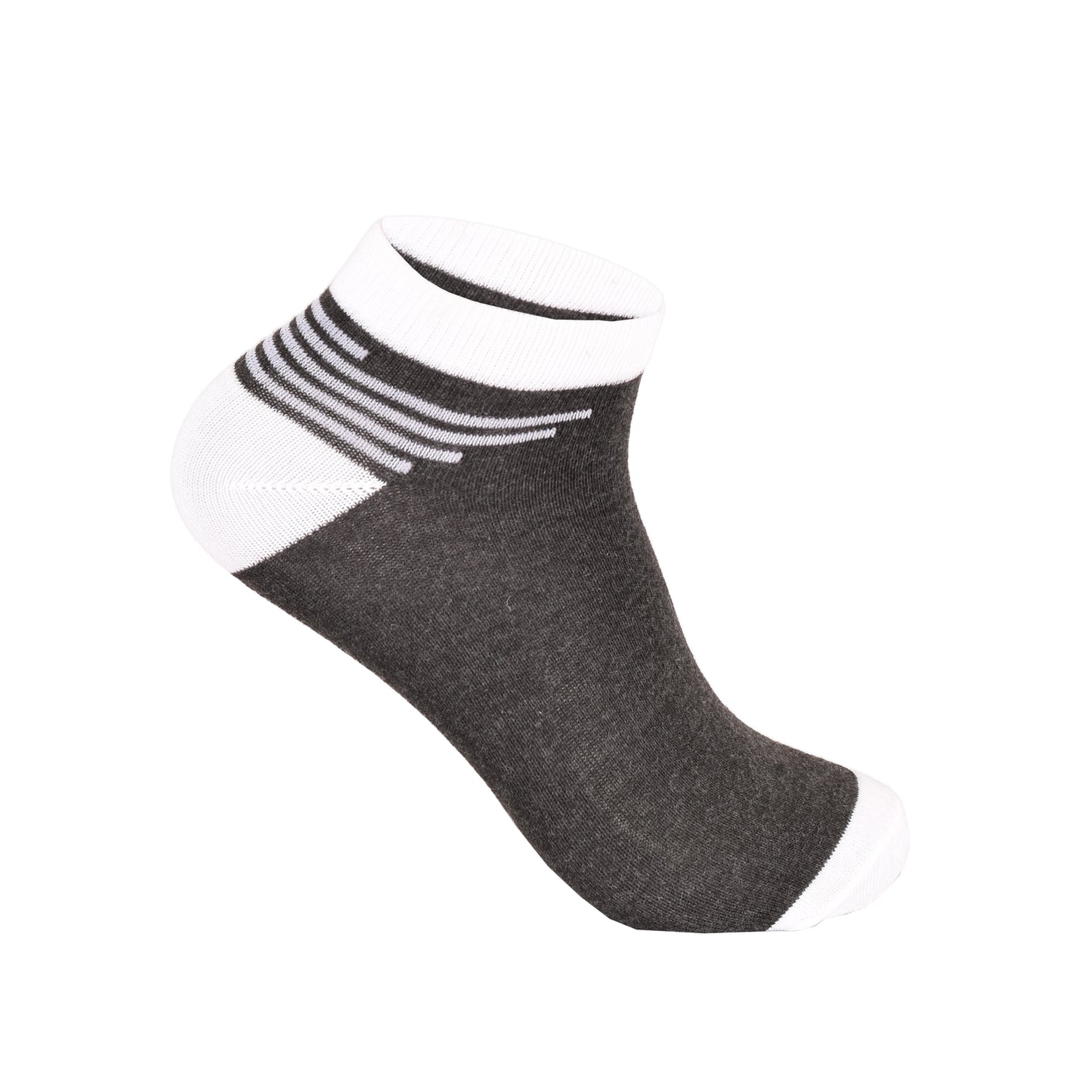 Mens Trainer Socks - Cuff Stripe Assorted (12 Pairs)