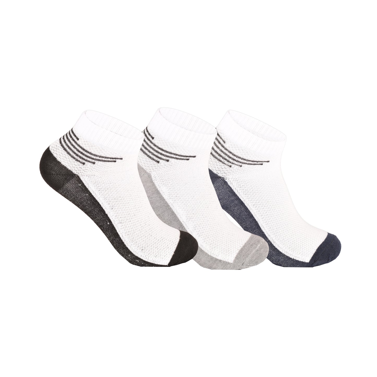 Mens Trainer Socks - Side Panel Stripe Pattern (12 Pairs)