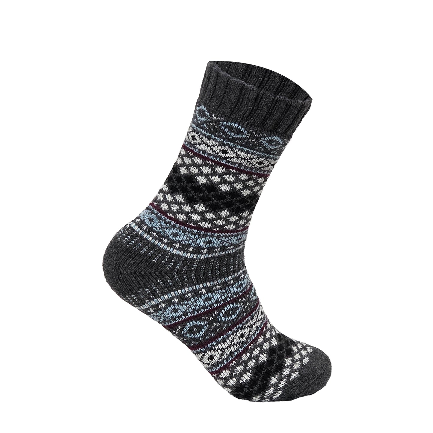 Mens Merino Lambs Wool Socks - Nordic Knit (12 Pairs)