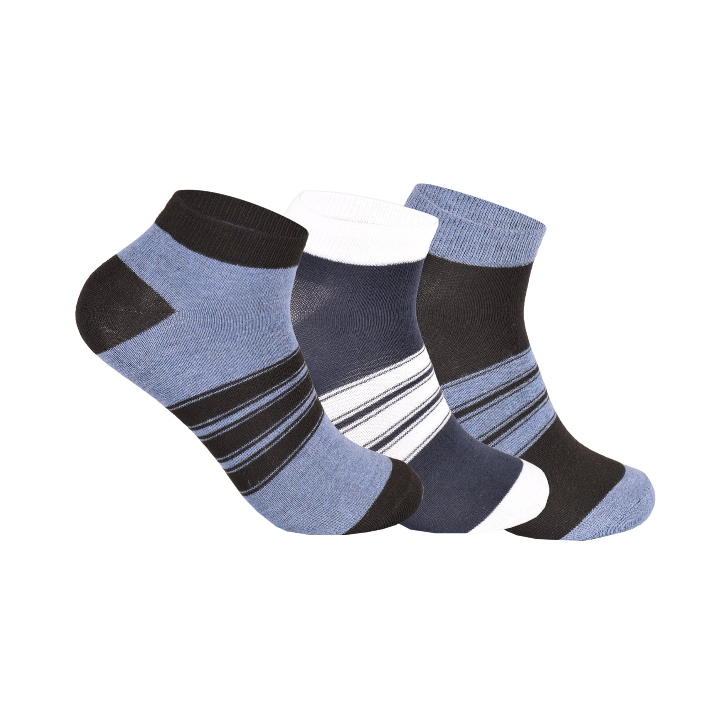 Mens Trainer Socks - Horizontal Stripe (12 Pairs)